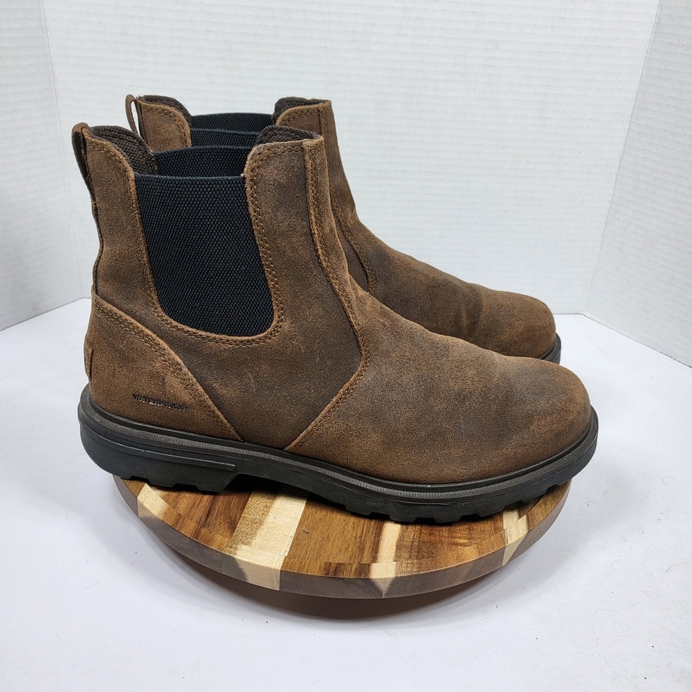 Sorel Men's Carson Chelsea Waterproof Brown Suede Boots Size 10 NM4900-256